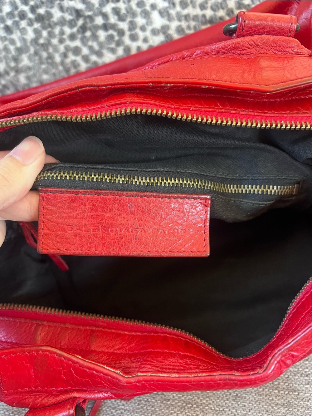Balenciaga Vintage Le City Velo Red Leather Satchel Bag - Picture 9 of 13